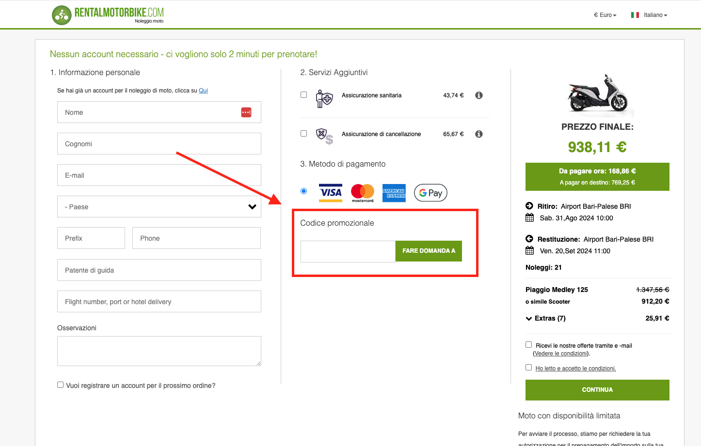 Rentalmotorbike Codici sconto